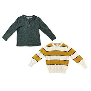 Old Navy / Cat & Jack Boys Long Sleeve Sweater Bundle Of 2 Size XS ( 4/5 ) Knit